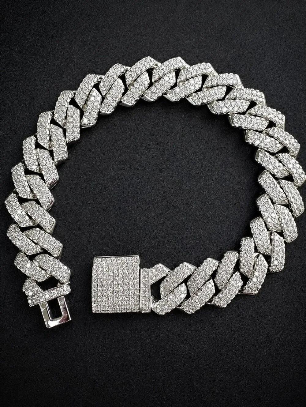 Diamond Prong Cuban Link Bracelet